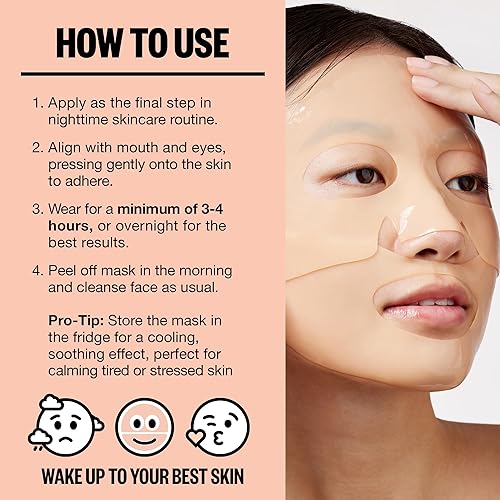 Miniatura 5 de PEACE OUT Skincare Overnight Bio-Collagen Recovery Mascarilla Hidratante para calmar la irritación de la piel, mejora la claridad de la piel con