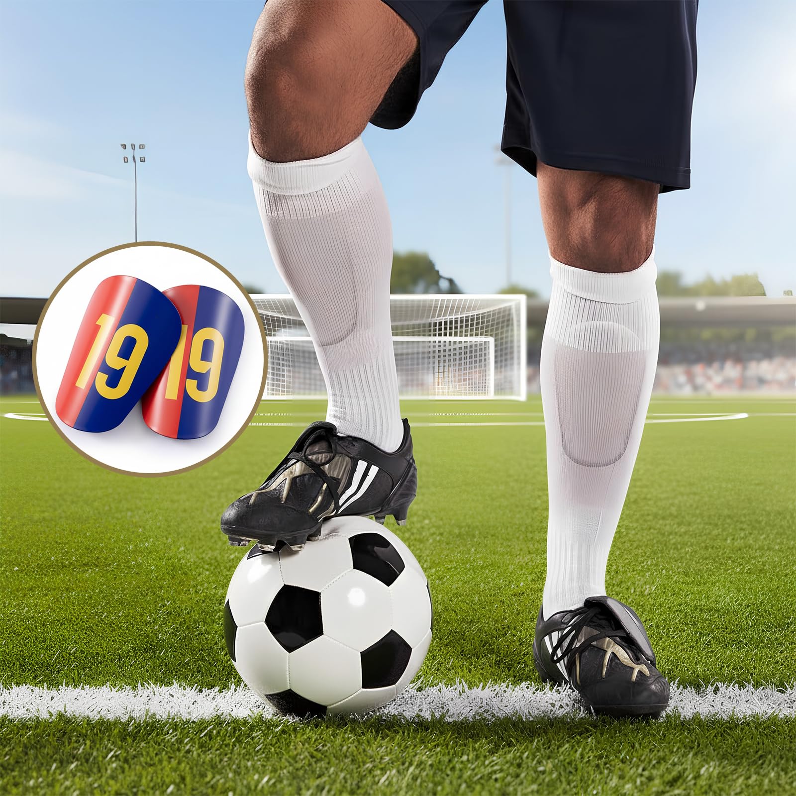 4 mini parastinchi – Mini Shin Pads Parastinchi da calcio, 6 x 4 cm, per bambini, adulti, uomini e donne, protezione sicura per le gambe per l'allenamento e il gioco