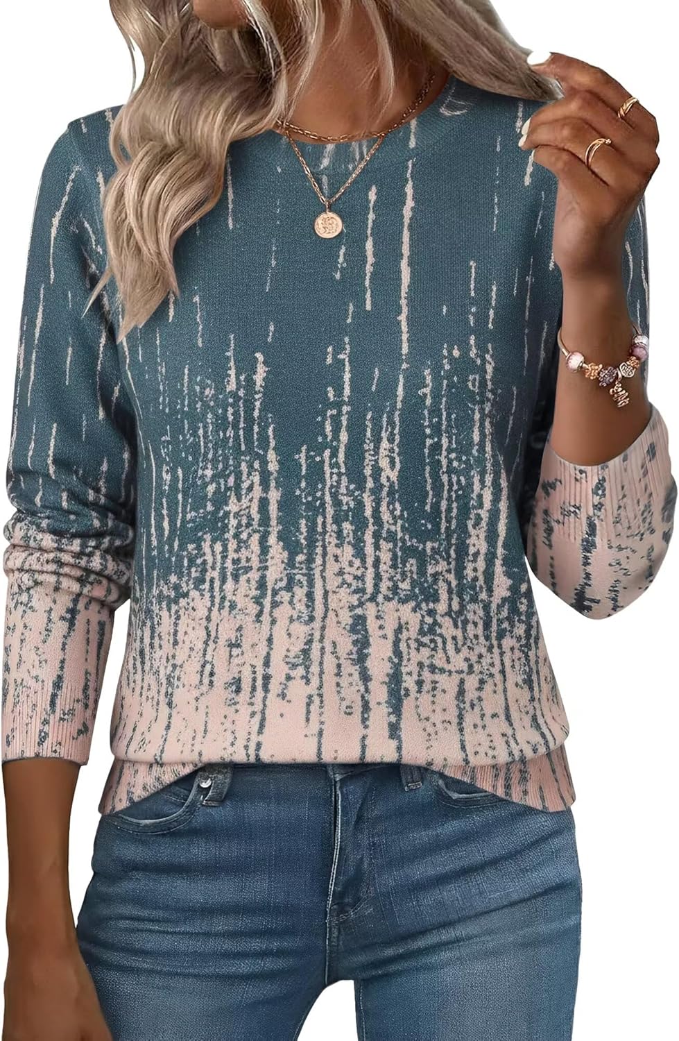 Womens Casual Long Sleeve Sweatshirt Soft Lightweight Cozy Knit Pullover Top 2025