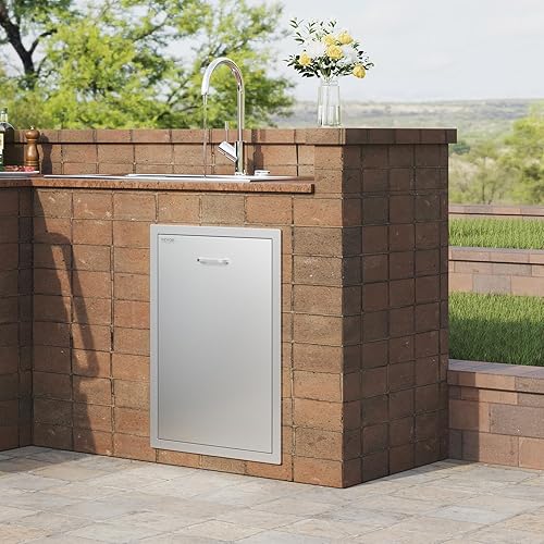 Miniatura 138 de VEVOR Cajones de cocina para exteriores de 14 x 20.3 pulgadas, cajón triple de montaje empotrado, 14 pulgadas de ancho x 20.3 pulgadas de alto x 23