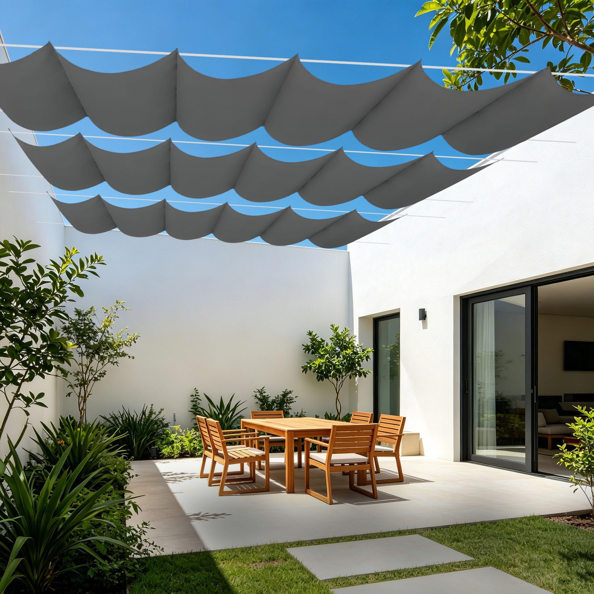 Filet dombrage rectangle étanche 100x440 pour terrasse fraîche et abritée