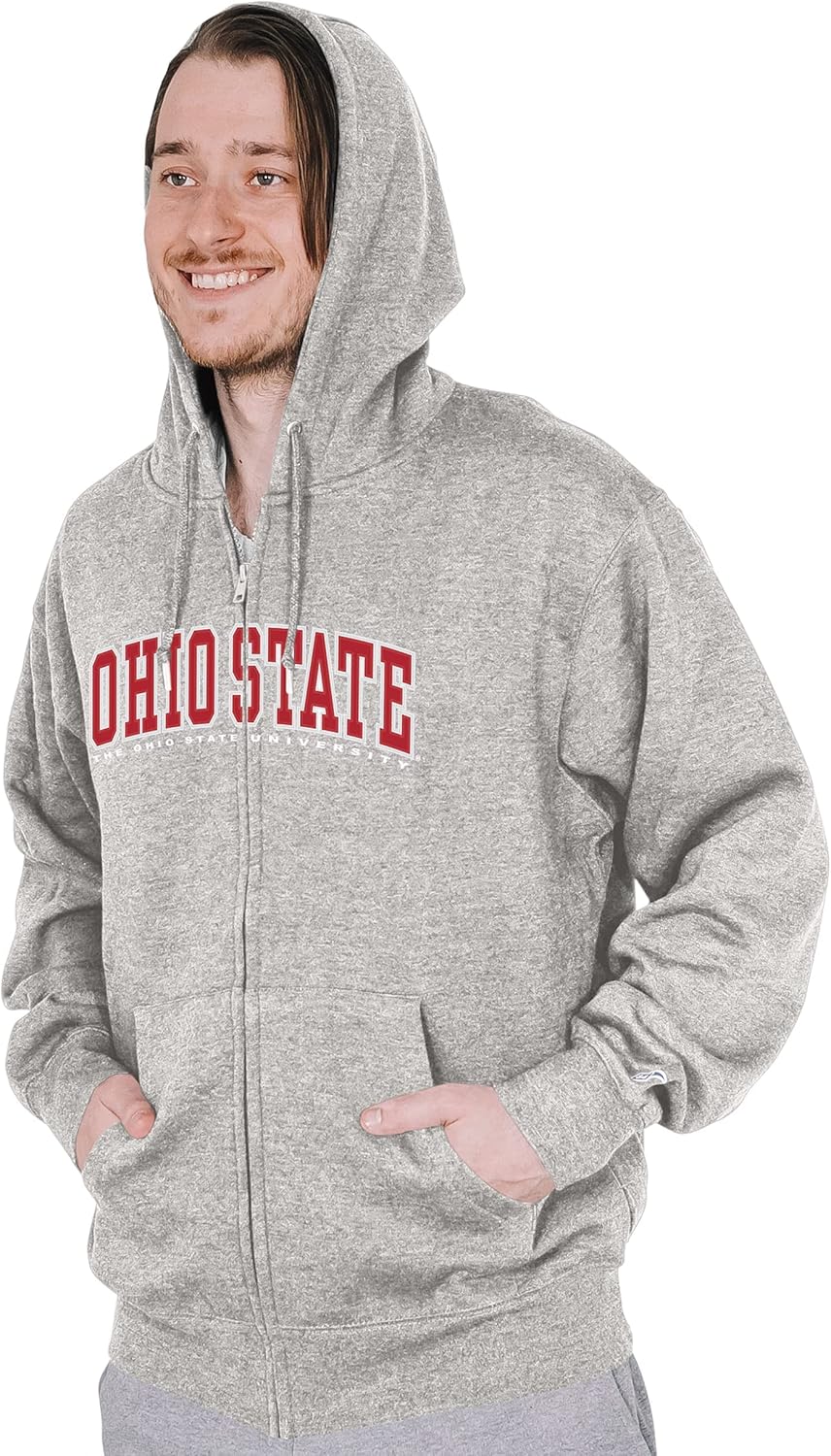 Blue 84 Men's Alabama Crimson Tide Full Zip Hoodie Twill Applique Grey