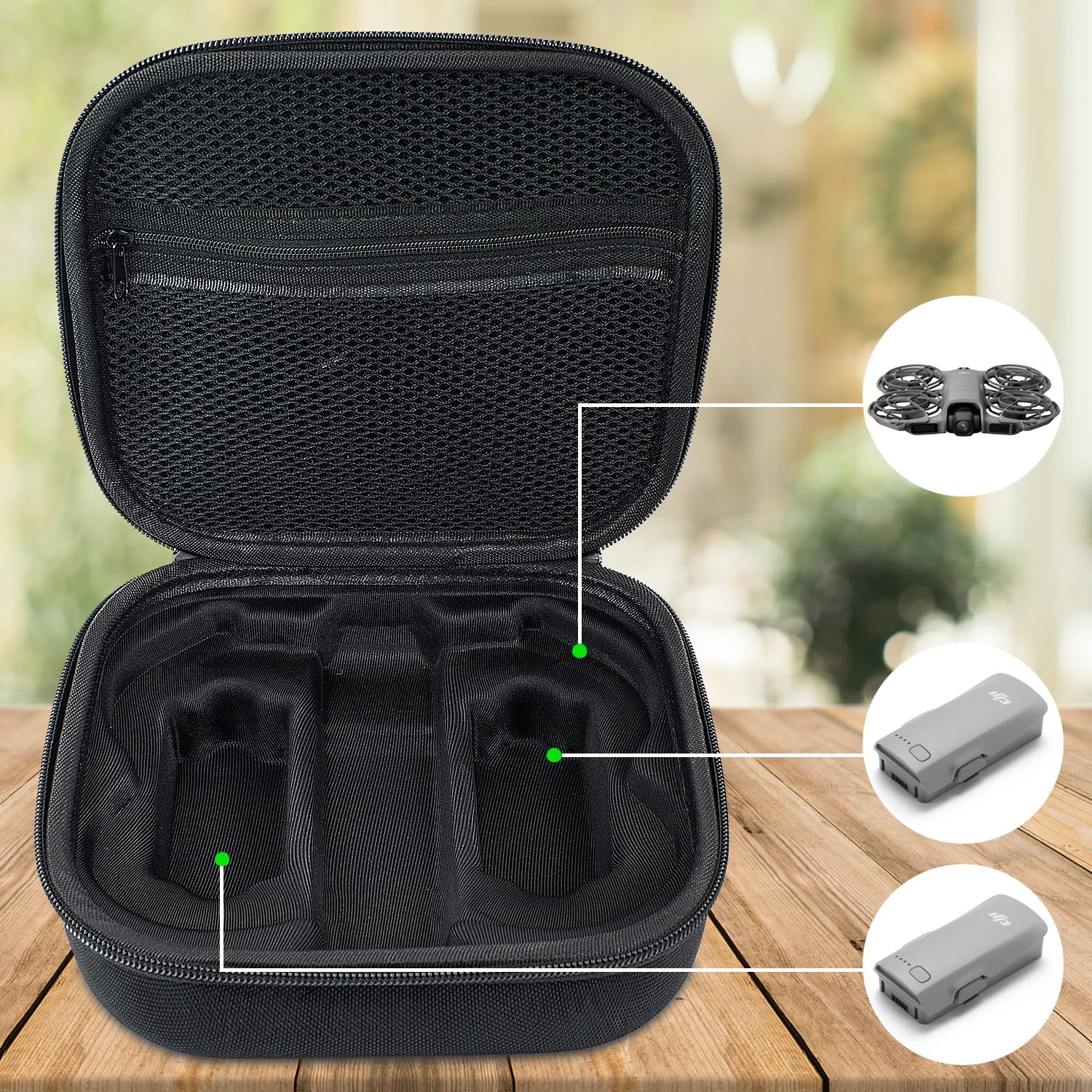 YIIWAY Hard Travel Case Compatible with DJI Neo 2 Drone, Case Only - Black YC82040 - Image 4