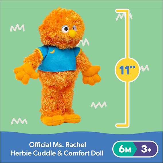 Ms. Rachel Official Herbie Cuddle & Comfort Friend Doll, 11 Premium Plush Baby Toy, Toddler Toys for Girls & Boys for Ages 6 Months to 3+