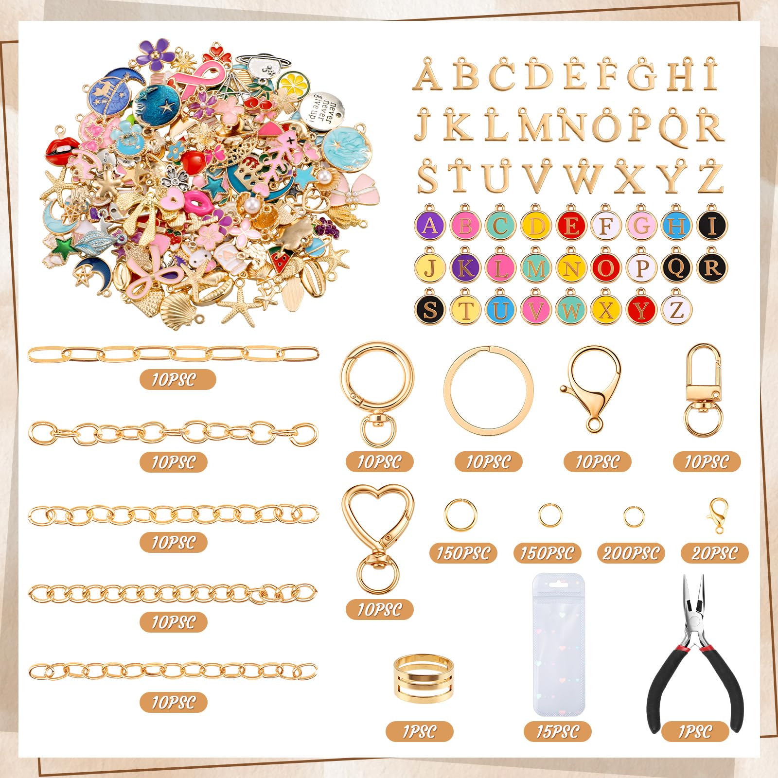 DIY Lip Gloss Keychain Kit - 900 Pieces! -2