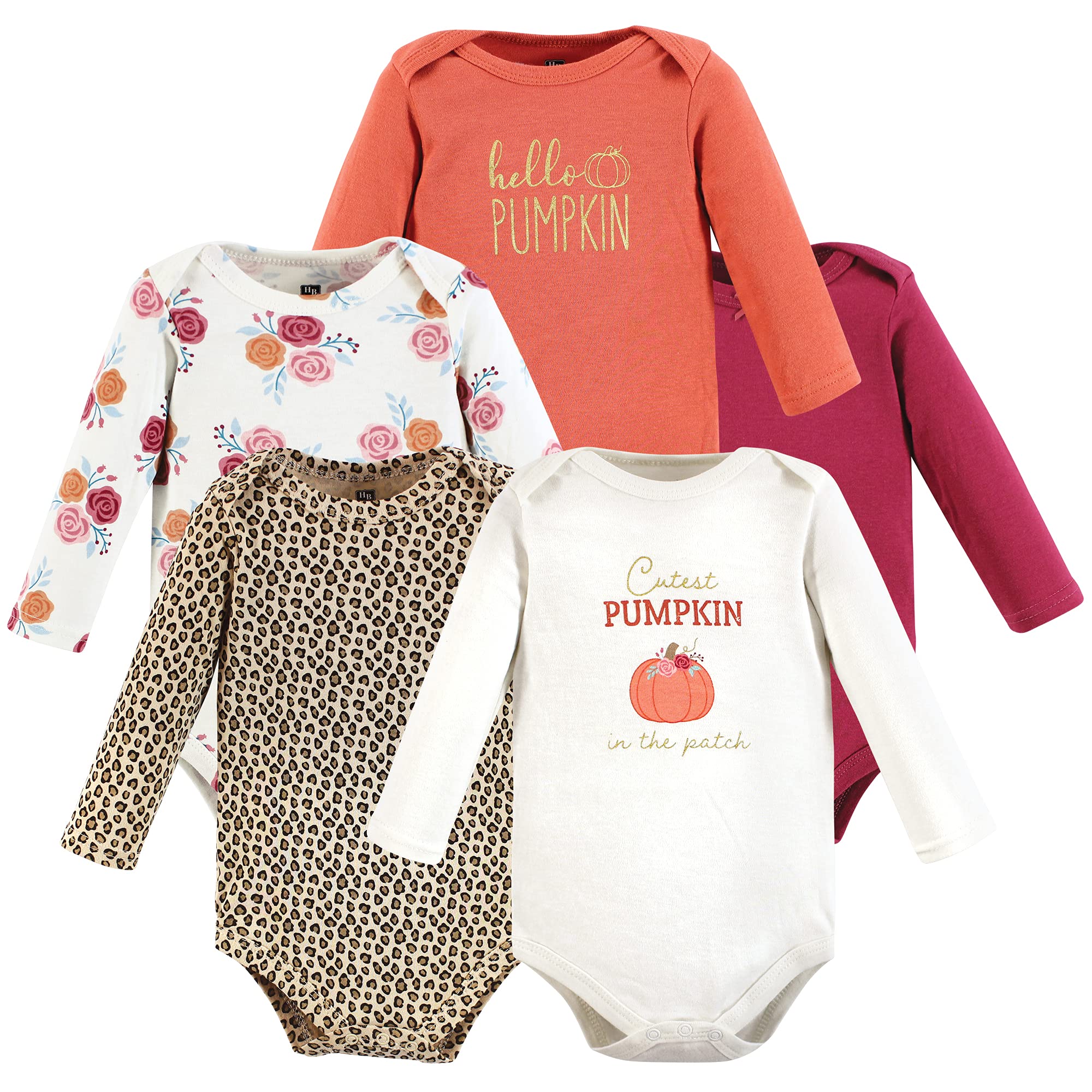 Hudson Baby baby-boys Cotton Long-sleeve Bodysuits 5-pack