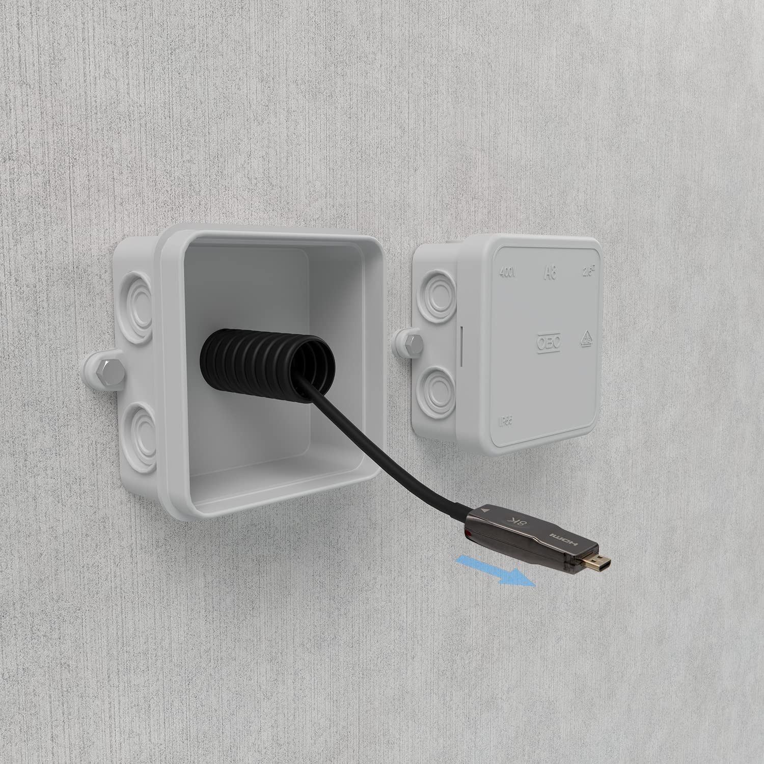 AISENS - A153-0648 - Cavo HDMI V2.1 AOC staccabile ultra alta velocità 8K@60Hz 4K@120Hz 4:4 48Gbps, A/M-D/A/M, nero, 50m