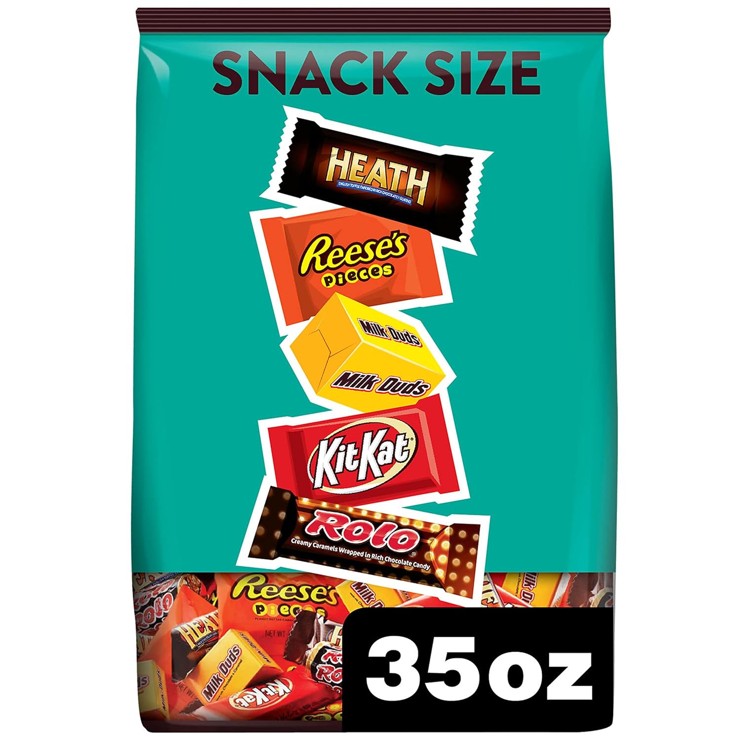 Hershey Assorted Chocolate and Peanut Butter Flavored Snack Size, Candy Party Pack