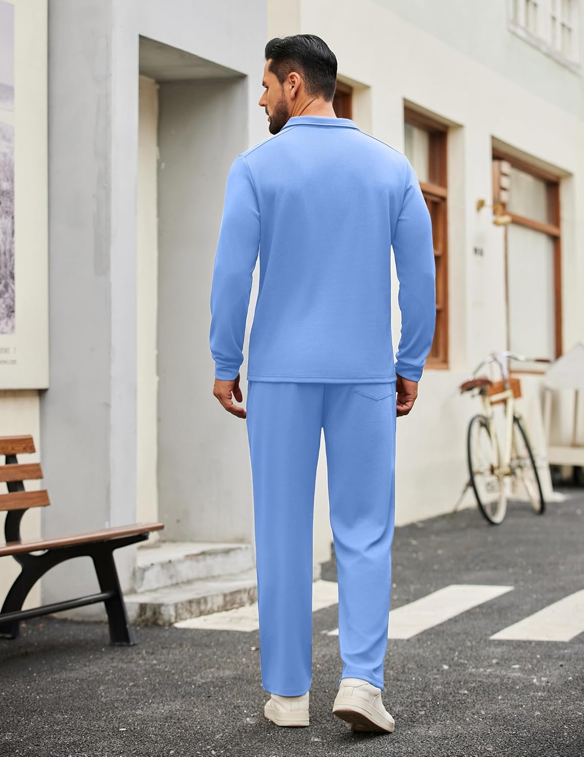 COOFANDY Men's Tracksuits 2 Piece Casual Athletic Sweatsuit Quarter Zip Pullover Long Sleeve Running Sport Outfits