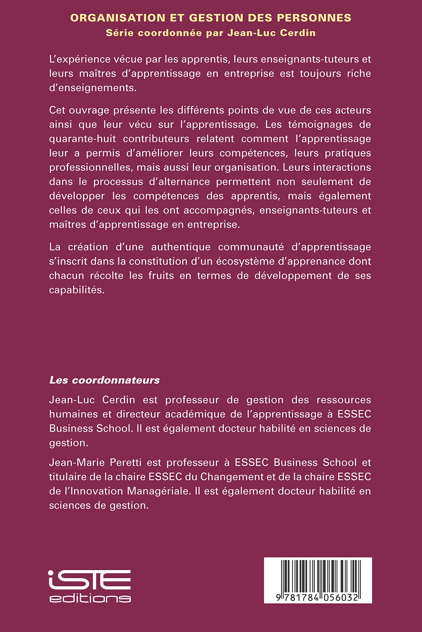 Organisation et gestion des personnes: Volume 4, L'apprentissage et sa réussite : regards croisés des différents acteurs