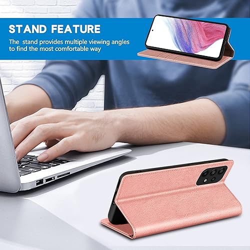 Miniatura 40 de ZZXX Funda tipo cartera para Samsung Galaxy A53 5G con bloqueo RFID, soporte de ranura para tarjetas, funda protectora de cuero magnético fuerte