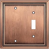 Vista 93 de Henne Bery Sunken Pearls - Placa de pared decorativa resistente para interruptor, cubierta para tomacorrientes (doble dúplex, níquel satinado)