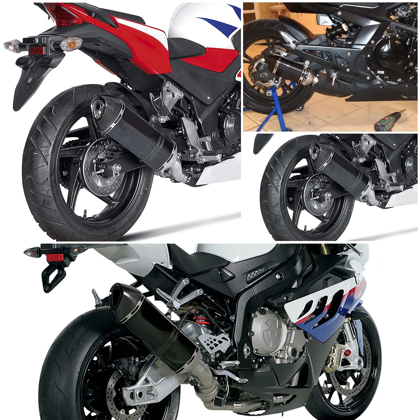 Escape de Motocicleta,38-51mm Silenciador de Tubo Universal, de aluminio con extraíble DB Killer para Yamaha Suzuki Moto ATV Universal