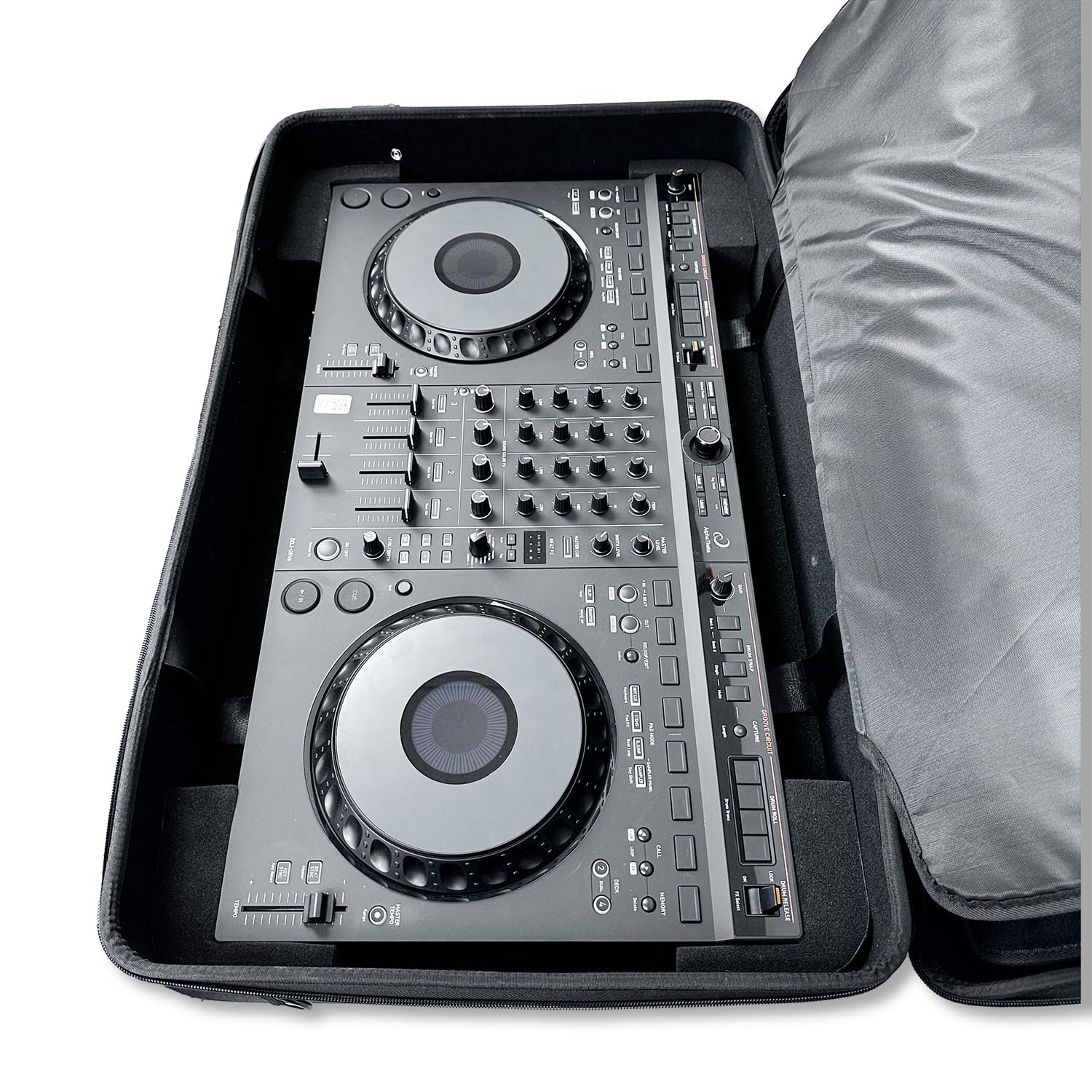 Protekt Tasche für Alpha Theta DDJ-GRV6 mit Innentaschen BGRV6IP DJ Harte Tragetasche für Pioneer DJ Controller, Taschen für Laptop, Kopfhörer, Kabel, Schwarz , 78 x 48 x 20 cm, DJ-Controller-Tasche