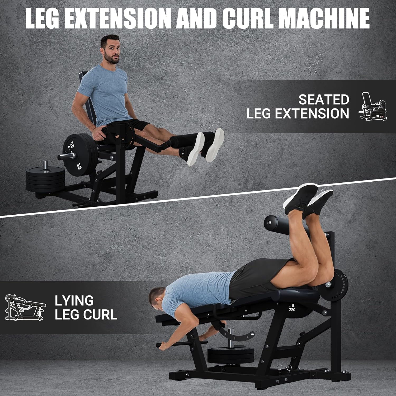 Leg Extension &Amp; Curl Machine For Home Gym – Adjustable Stren...