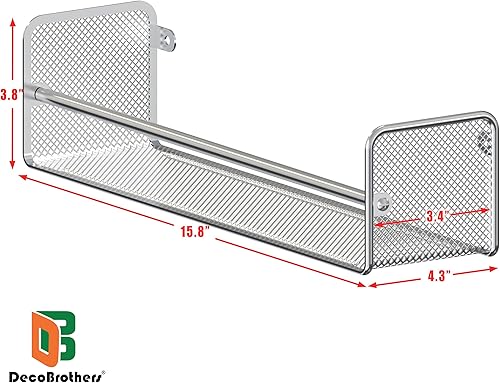 Miniatura 6 de DecoBros - Estante para especias de malla de un solo nivel, 2 unidades, cromado