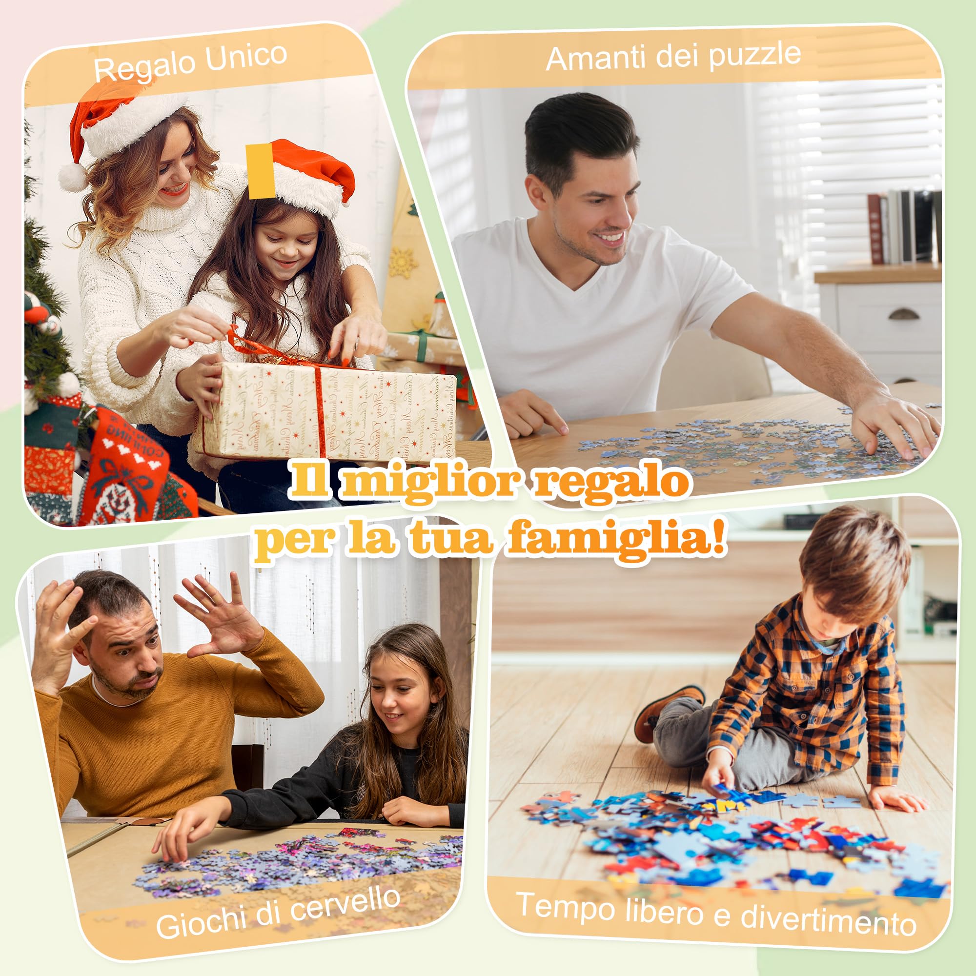 Easycosy Puzzle Personalizzato con Foto, 1000/500/300 Pezzi, Stampa in HD per Adulti Famiglie Immagine Personalizzata Testo Puzzle Regali per Compleanno, Festa del Mamma Idee Regalo