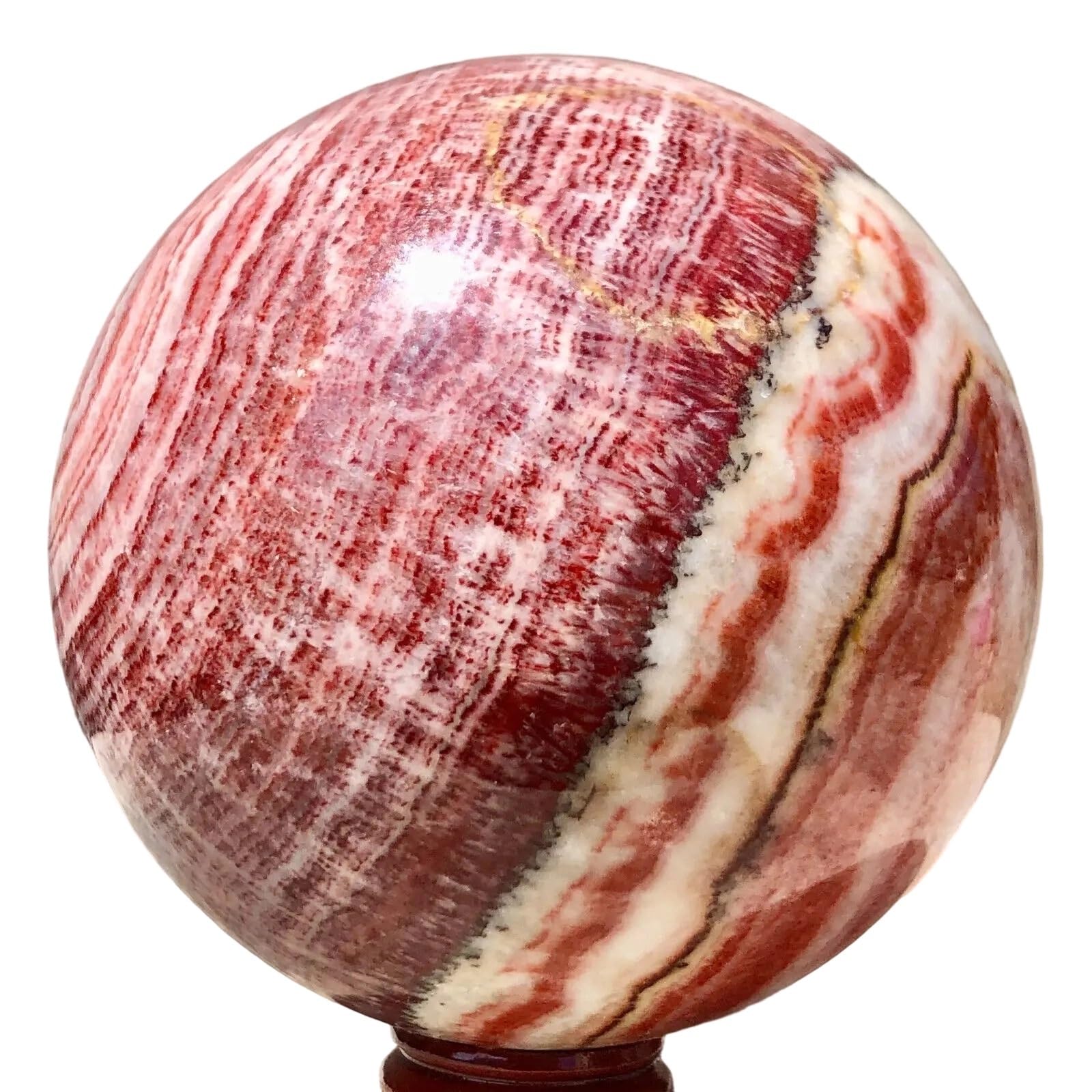 XZCASD Beautiful Natural Rhodochrosite Crystal Sphere Quartz Ball for Peace and Serenity(100-150g)