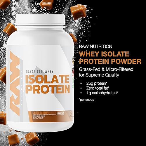 Vista 20 de RAW Proteína aislada de suero en polvo, chocolate oscuro, 100% alimentada con pasto para nutrición deportiva en polvo para crecimiento muscular