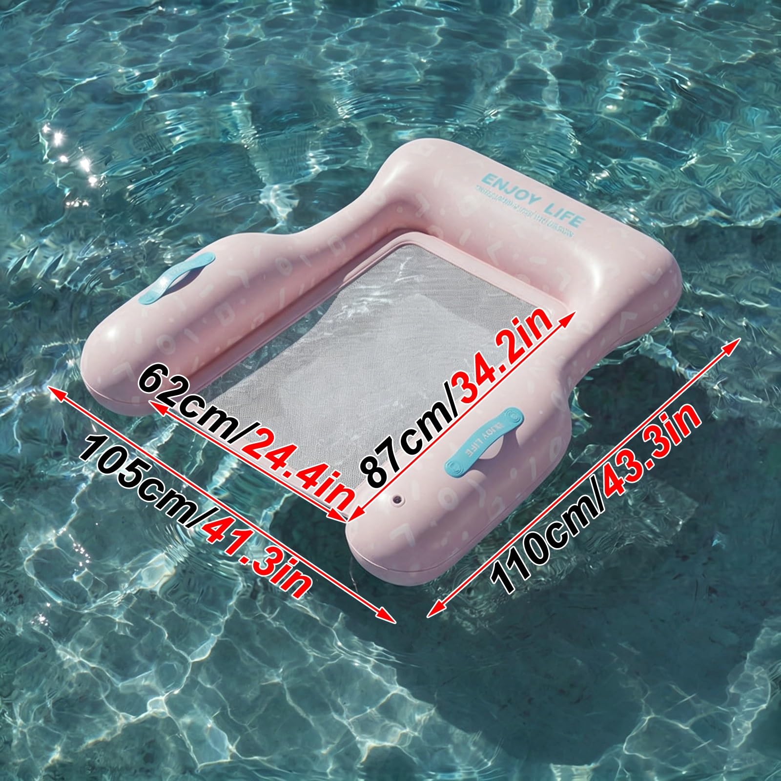 Wasser Hängematte, Apool Sessel Aufblasbar, Dreiseitiger Stützkonstruktion, Netzgewebeboden, für Wasserpartys und Sommerstrand