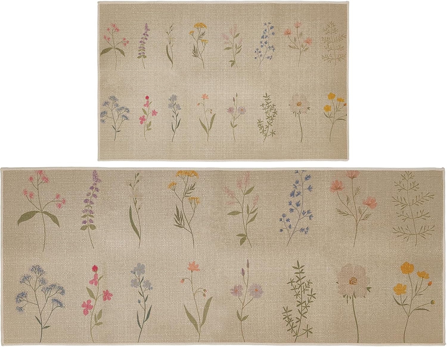 Amazon.com: Plant Floral Kitchen Rugs Sets of 2, Spring Non Slip ...