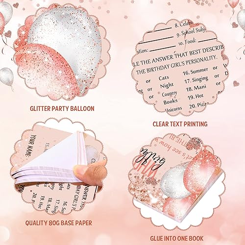 Miniatura 3 de Leinuosen Who Knows The Birthday Girl Best Card, juego de 50 piezas para fiesta de cumpleaños, tarjetas de cumpleaños con temática de chispas de oro