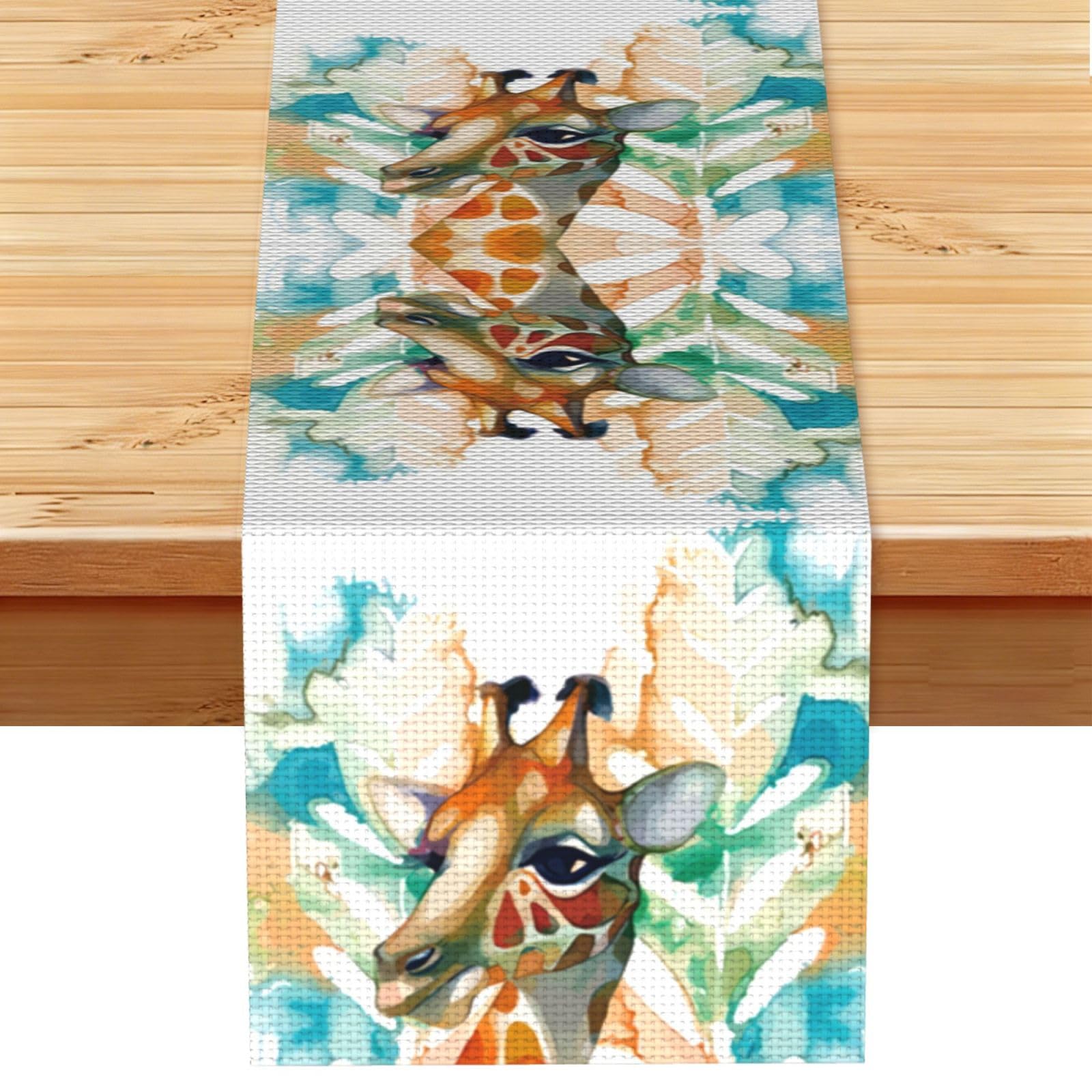 giraffe Linen Feel Table Runner Wedding Party Home Decoration