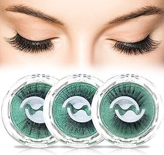 False Lashes, Self Adhesive Eyelashes, Waterproof Fake Eyelashes for Women, No Glue or Eyeliner Needed, Reusable False Eyelashes with Natural Look, 3 Pairs of Different Types