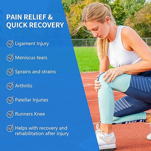 Miniatura 2 de Rodillera con bisagras, soporte de rodilla ajustable para hombres y mujeres, estabilizador rotuliano, alivio del dolor de artritis, ACL, PCL, MCL,