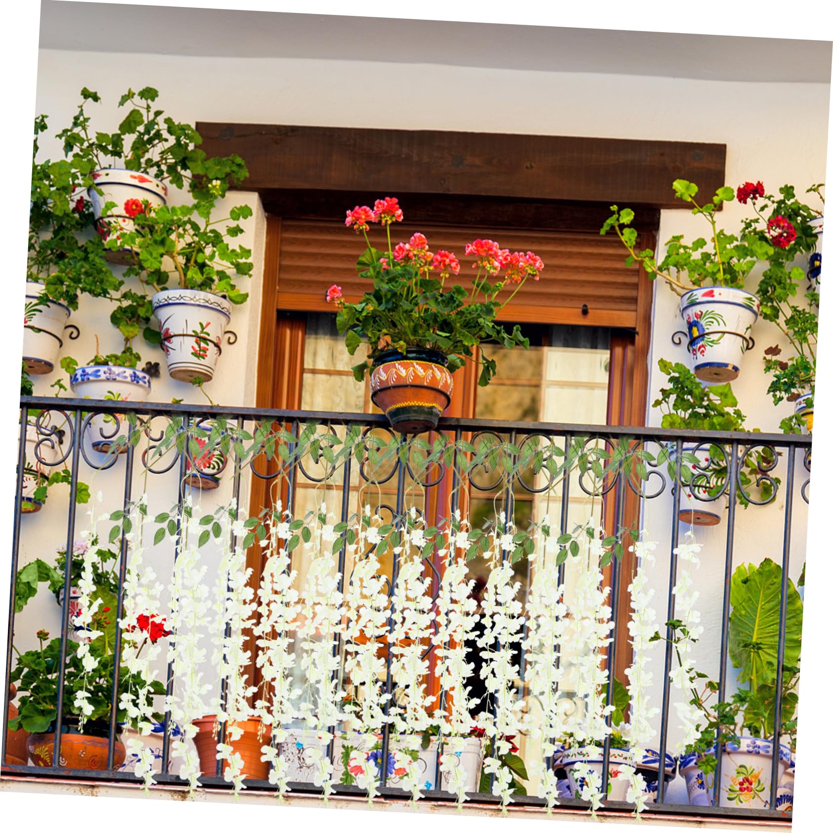 Cabilock 10 Set Di Fiori Di Glicine Di Seta Artificiale Finti Fiori Di Glicine Appesi Consistenza Naturale Facili Da Installare Decorazioni Per Matrimoni 12 Pezzi * 10