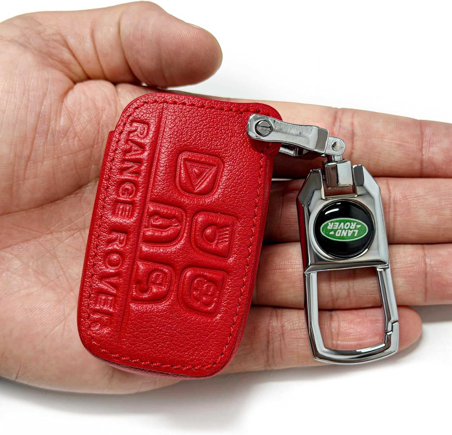 Car Key Fob Case,for Land Rover Defender Range Rover Ghibli,Levante Series Key Fob Case Cover Accessories Car Keychains,Style A: Red