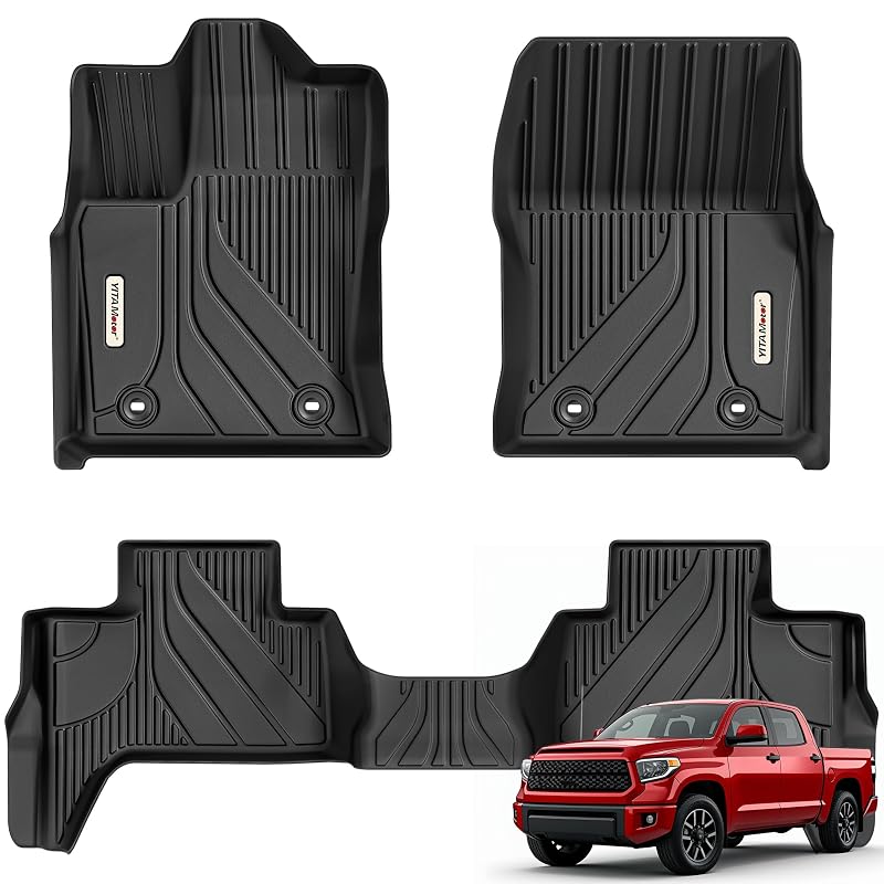 Tapetes automotivos YITAMOTOR para Toyota Tundra Double Cab 2022–2026, TPE preto, kit com 3 peças