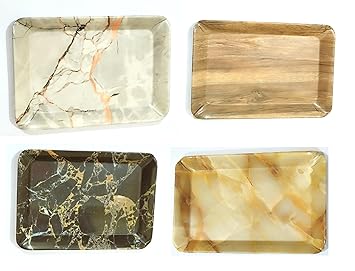 The Home Market Small Tray Set of 4 Pcs Assorted for Snacks Tea Coffee Biscuit Namkeen to Serve to Your Guest 8