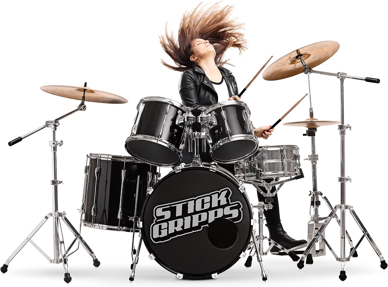 Drumstick Grips, Anti Slip Drumstick Wrap for Drumming, Adjustable Stick Rings Personalized Fit (Clear)
