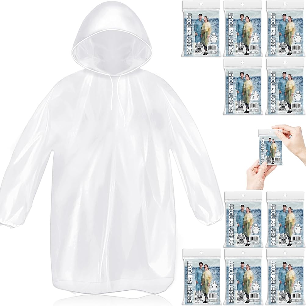 Amazon.com: MZYIWUU 10 Pack Disposable Rain Ponchos for Adults