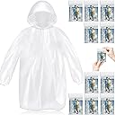 MZYIWUU 10 Pack Disposable Rain Ponchos for Adults, Card-Sized Emergency Ponchos Family Pack with Hood for Travel