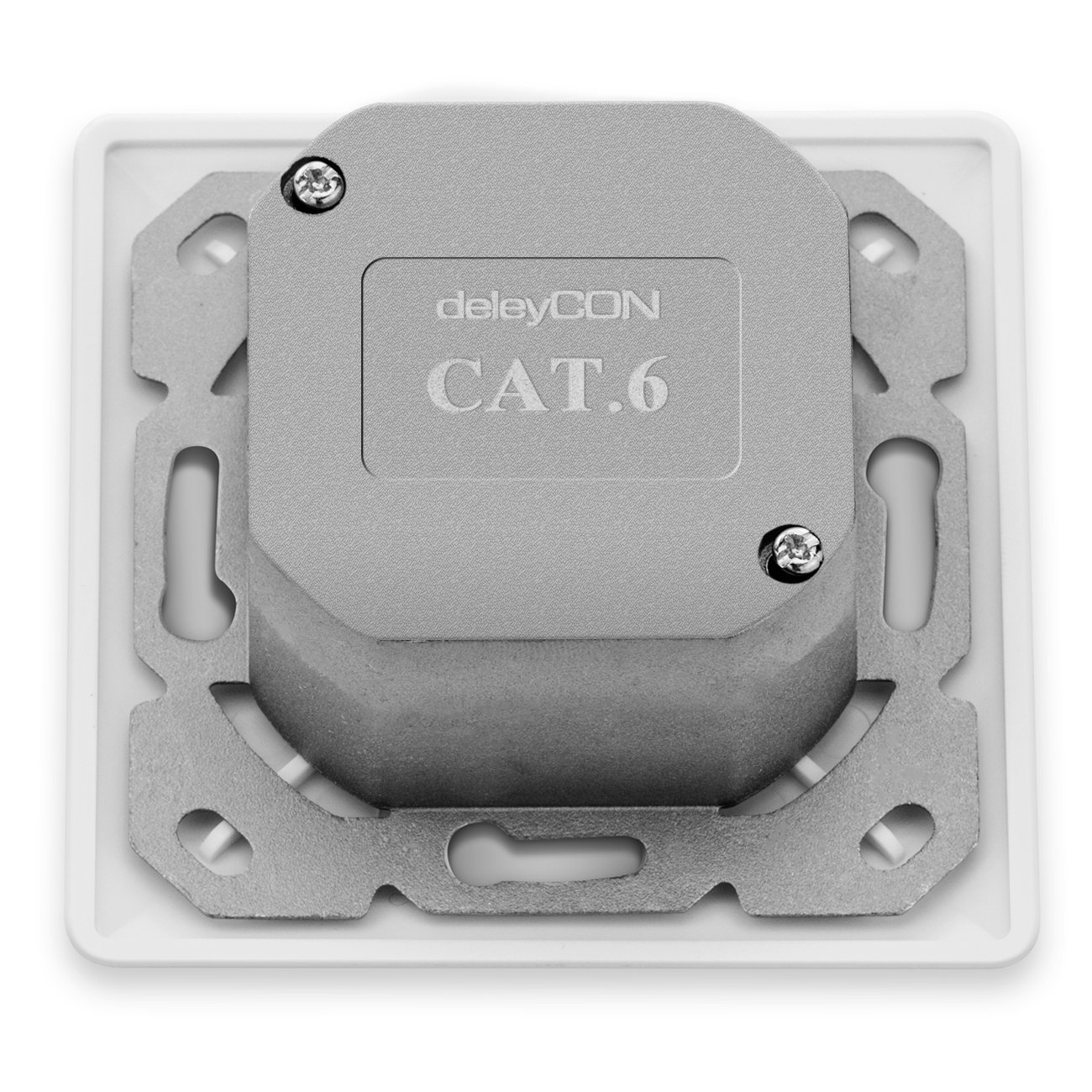 deleyCON 10x CAT 6 Universale Presa di Rete - 2x Porta RJ45 - Schermato - Superficie o Filo - 1 Gigabit Ethernet Rete - EIA/TIA 568A&B - Bianco
