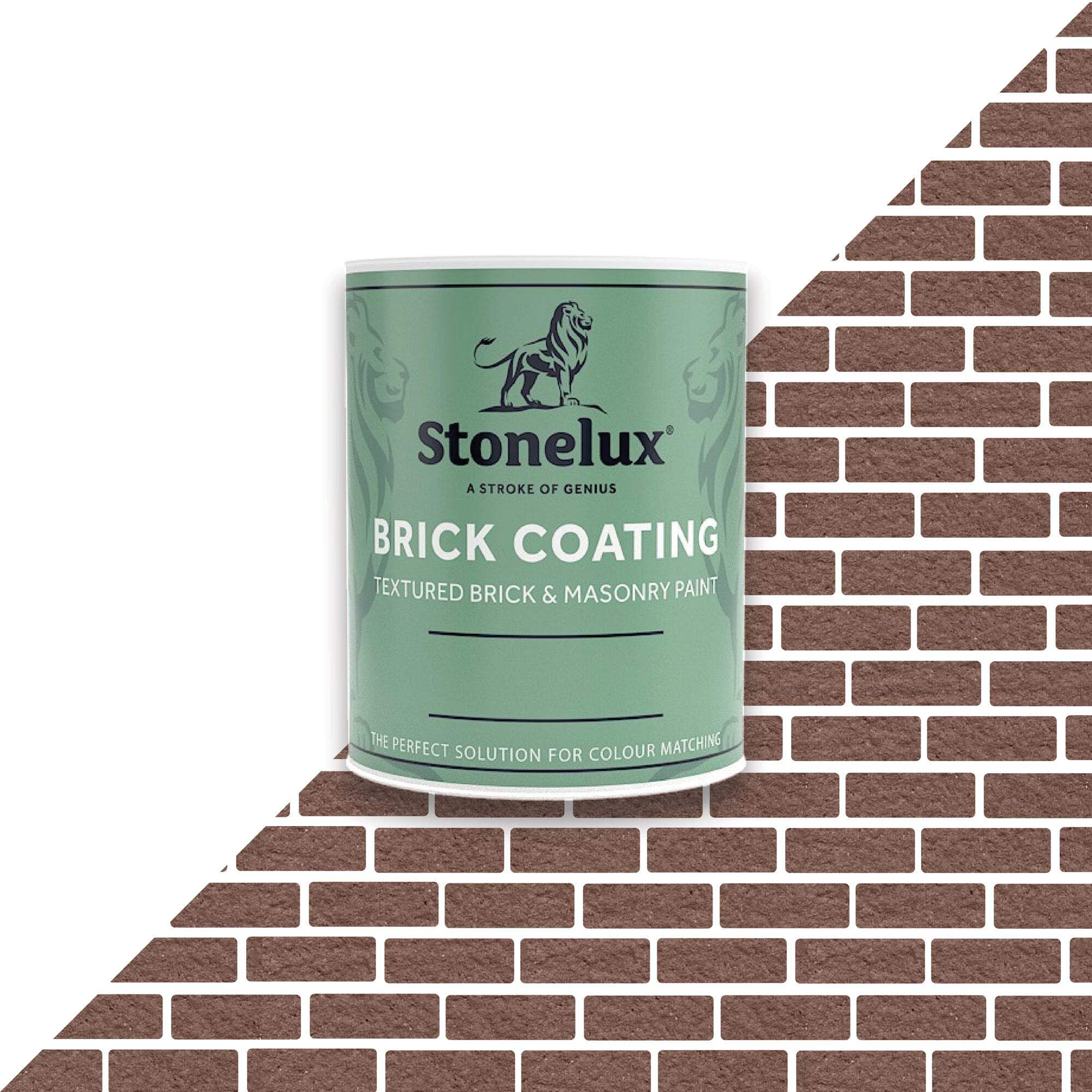 StoneLux® Brick Coating - Textured Brick Effect Paint for Changing and Restoring Brickwork Brown 1 Litre