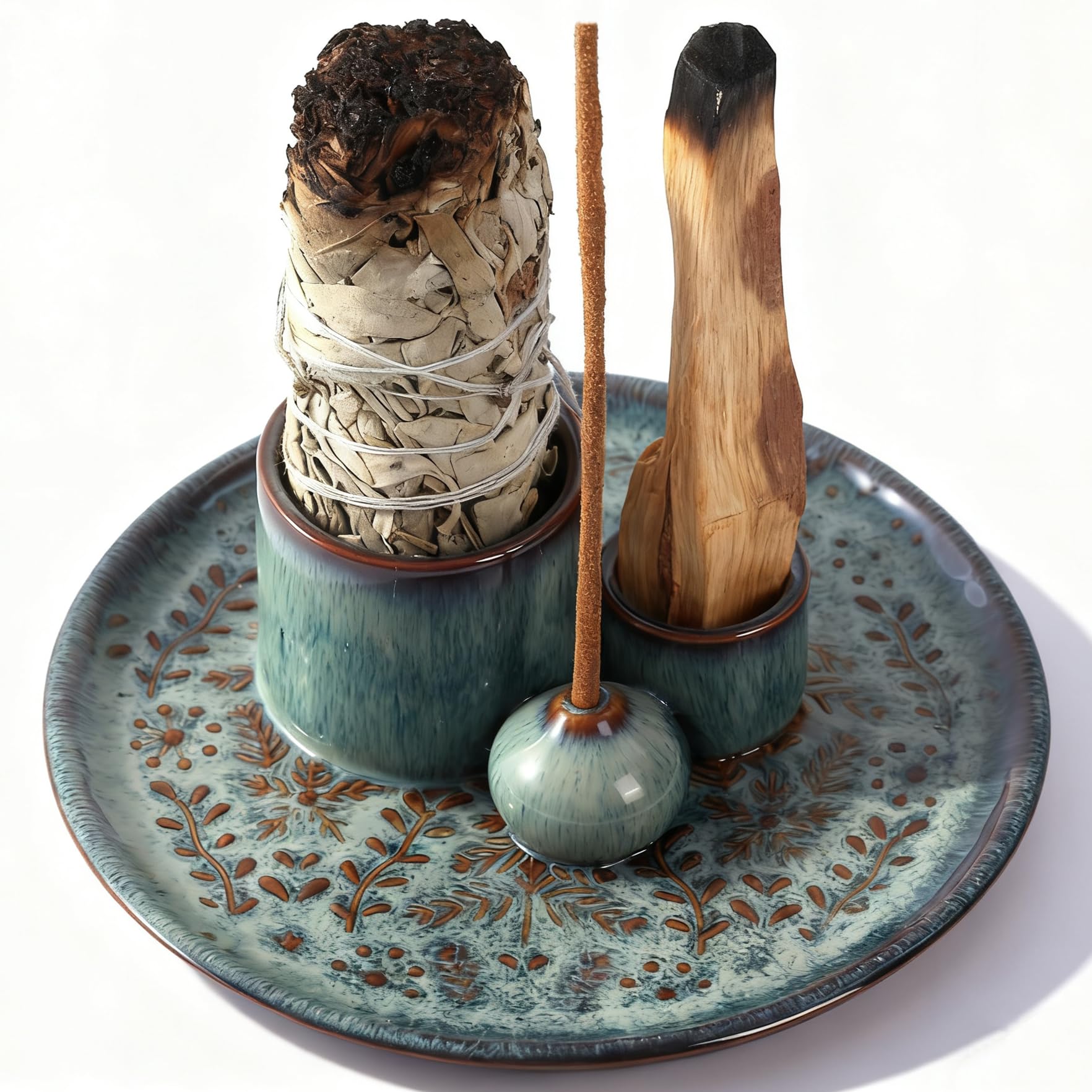5 in 1 Incense Holder Burner for Sticks Palo Santo Sage Candle