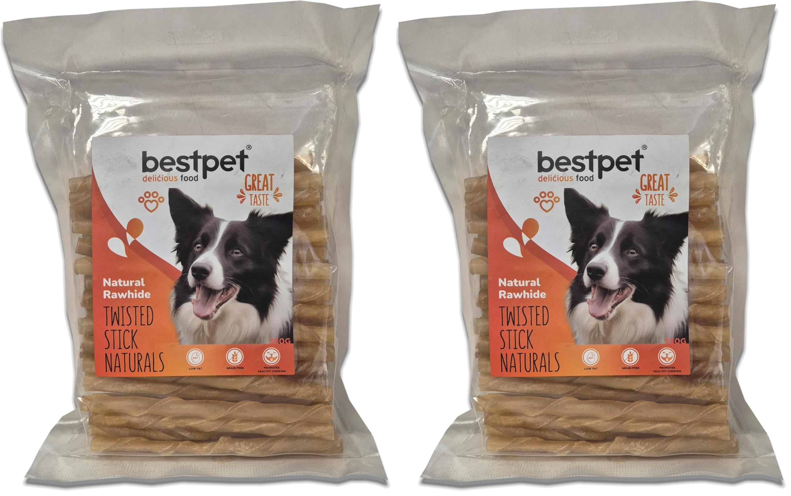 Bestpet Twisted Stick Naturals,%100 Doğal Deri Burgu Köpek Ödül Çubuğu 350 gr (2 paketi)