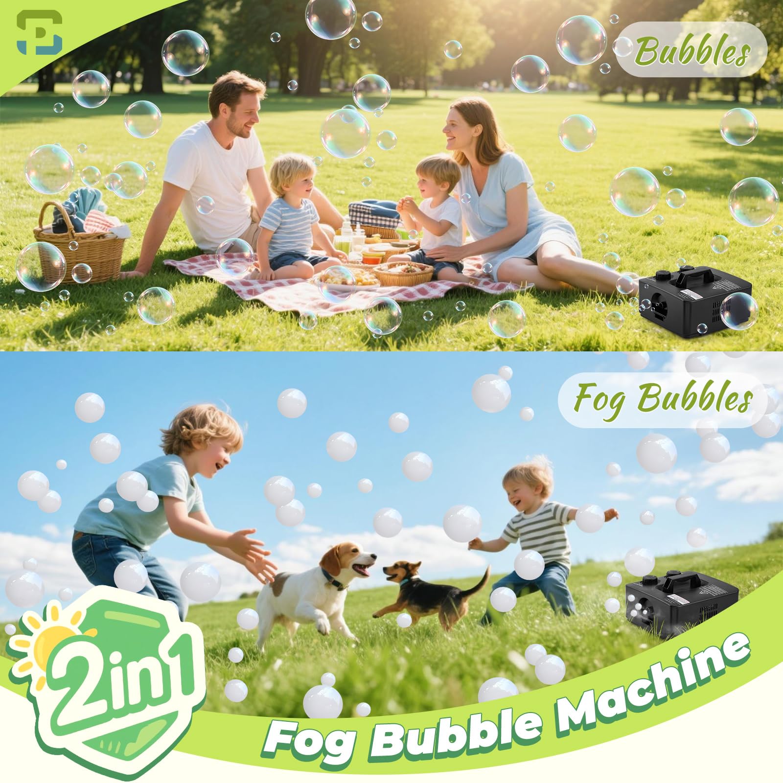 Macchina per nebbia con bolla, 400 W, automatica per sapone, due modalità per feste, palcoscenico, matrimonio, Halloween, Natale