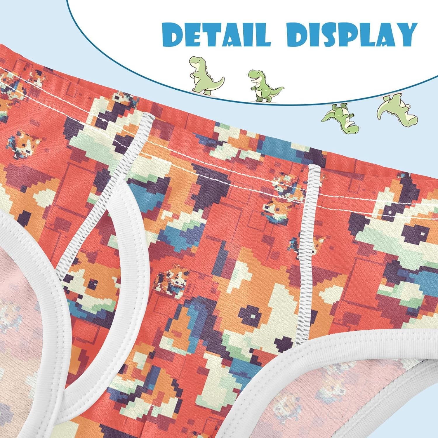 visesunny Boys Cotton Underwear Pixel Mosaic Corgi Pattern Printed Toddler Soft Training Briefs Size 2T-8Y for Kids