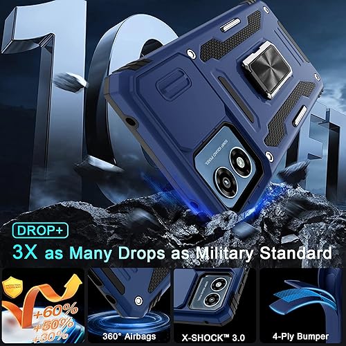 Miniatura 3 de DEERLAMN Funda protectora para Moto G Stylus 5G 2023 con cubierta deslizante para cámara + protector de pantalla (1 unidad), soporte giratorio