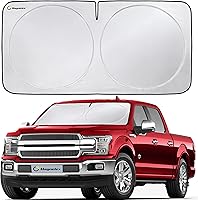 Vista 9 de Magnelex Parasol para parabrisas Tesla para el modelo 3 y el modelo Y 2017-2026, parasol reflectante de material 240T con recorte de espejo