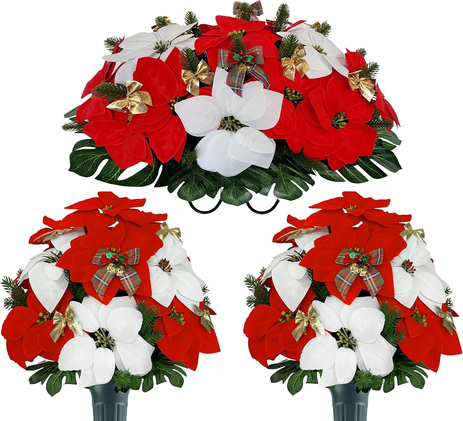HENOMO Christmas Cemetery Flowers with Artificial