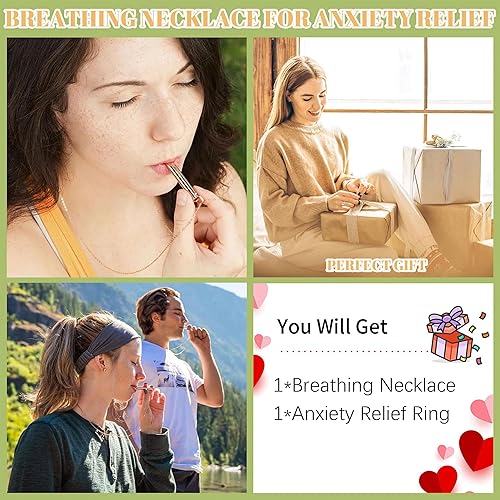 Miniatura 6 de YANCHUN Collar para aliviar la ansiedad, collar de respiración para meditación, collar de respiración Komuso, alivio del estrés, collar consciente