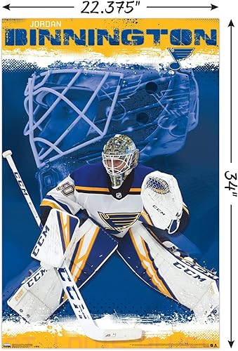 Miniatura 3 de Trends International NHL St. Louis Blues - Póster de pared de Jordan Binnington 19, 22.375 x 34 pulgadas, versión sin marco