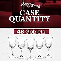 Vista 5 de Smarty Had A Party Copas de vino de plástico, paquete de 48 copas de vino desechables grandes de 11 onzas con tallo, vasos transparentes resistentes