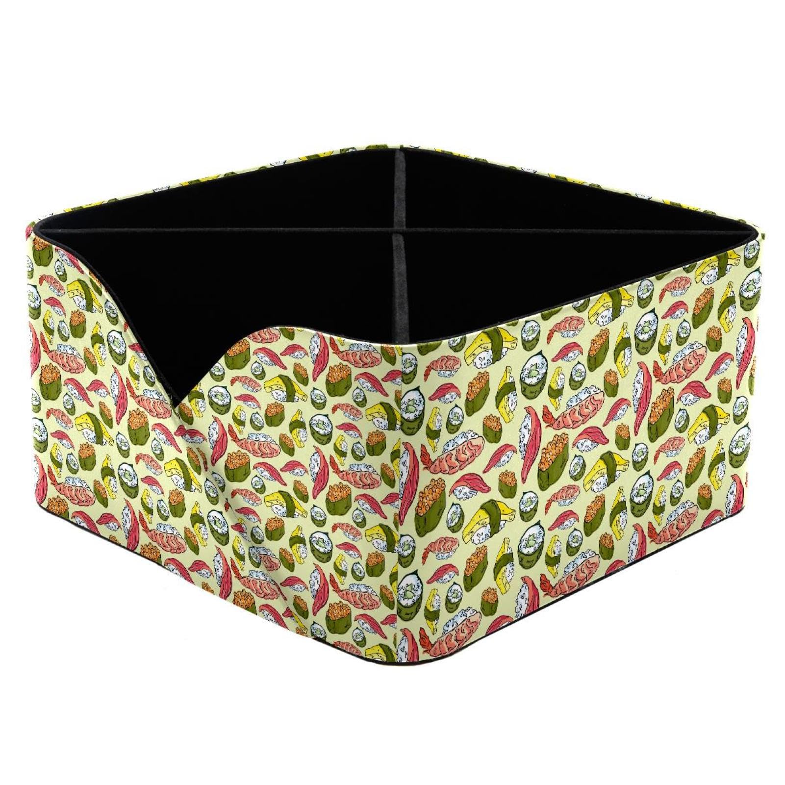 KengjuTesu Cute Sushi Japanese Food Desktop Organizer Pen Holder, Rectangular Pencil Cup for Office, Study and Makeup Stations