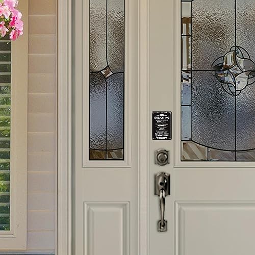 Miniatura 4 de Paquete de 2 carteles de No Soliciting para casa divertidos de 8 x 5 pulgadas, letrero de no solicitar, PVC de alta calidad, resistente al sol,